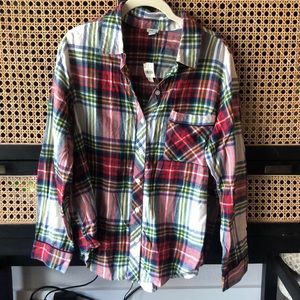 Aerie Plaid Long Sleeve Sleep shirt